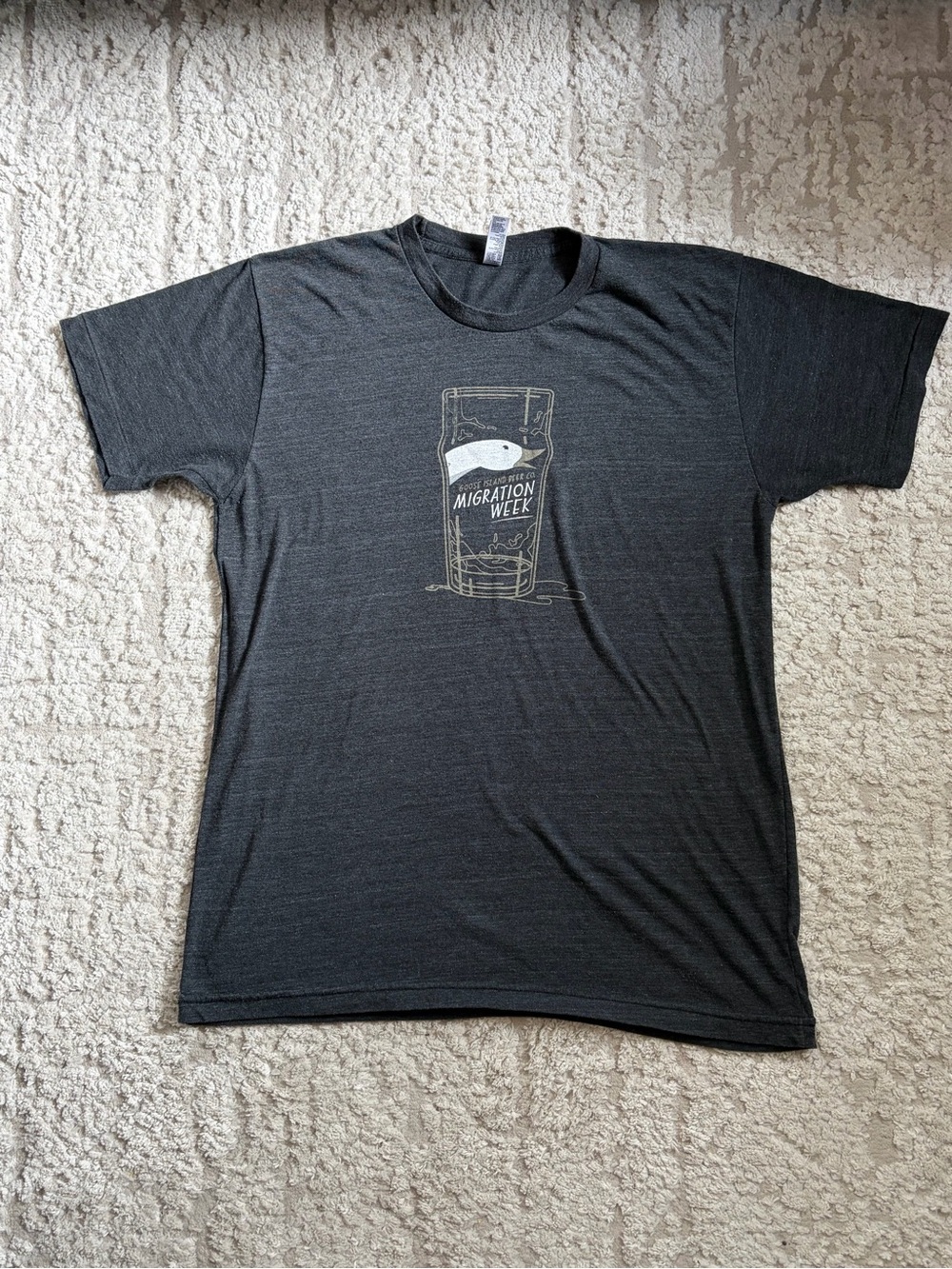 The Track Shirt American Apparel Dark Gray Goose Island T shirt L